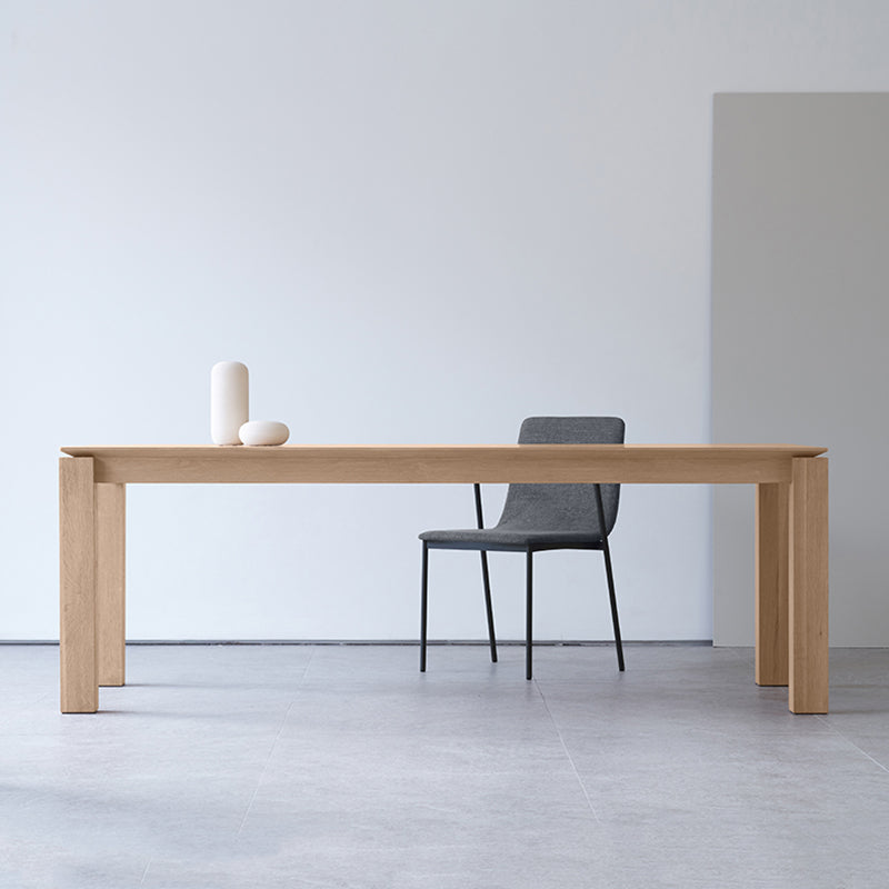 Rectangle Pine Wood Dining Table Industrial Kitchen Table with 4 Legs