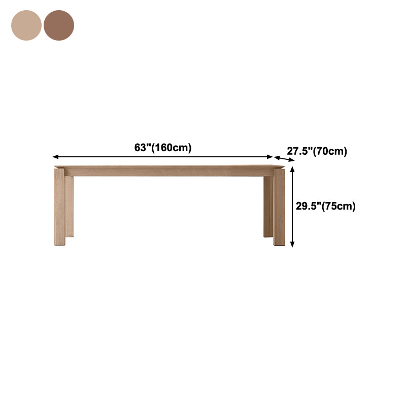 Rectangle Pine Wood Dining Table Industrial Kitchen Table with 4 Legs
