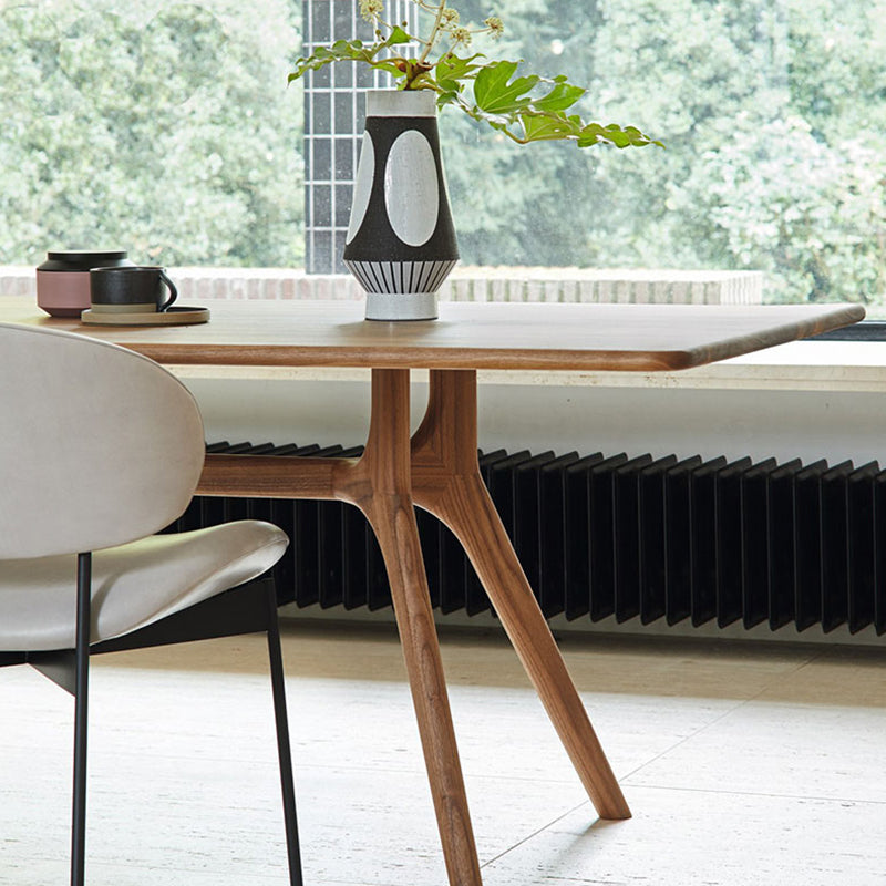Industrial Solid Wood Dining Table Rectangle Kitchen Table with 4 Legs
