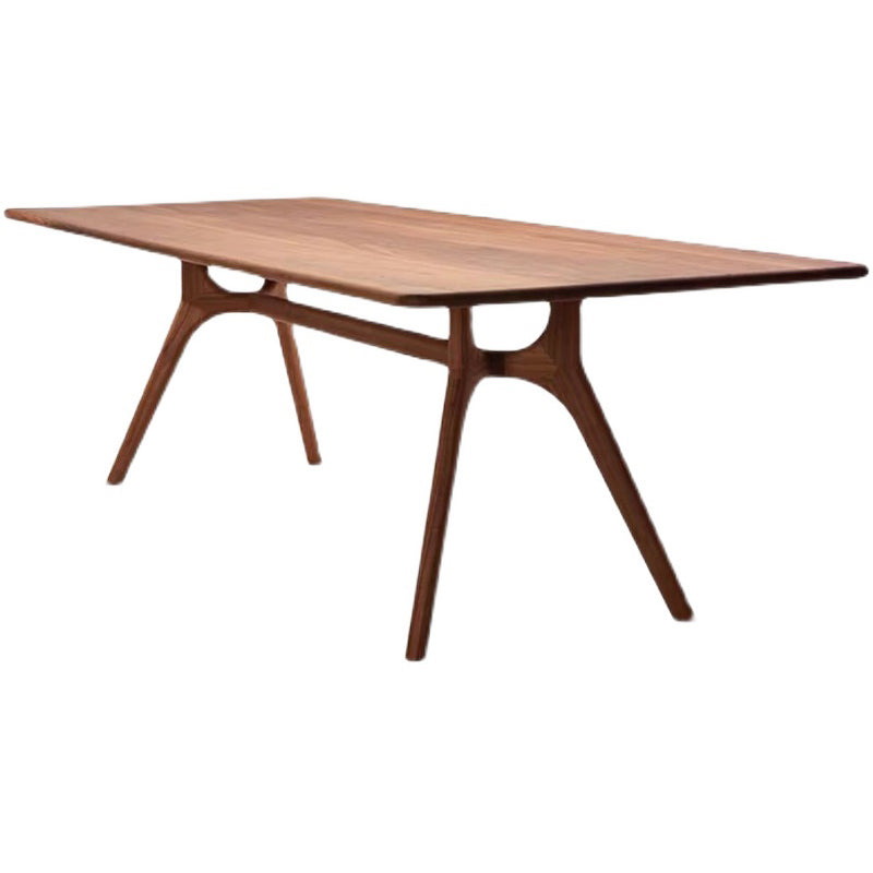 Industrial Solid Wood Dining Table Rectangle Kitchen Table with 4 Legs