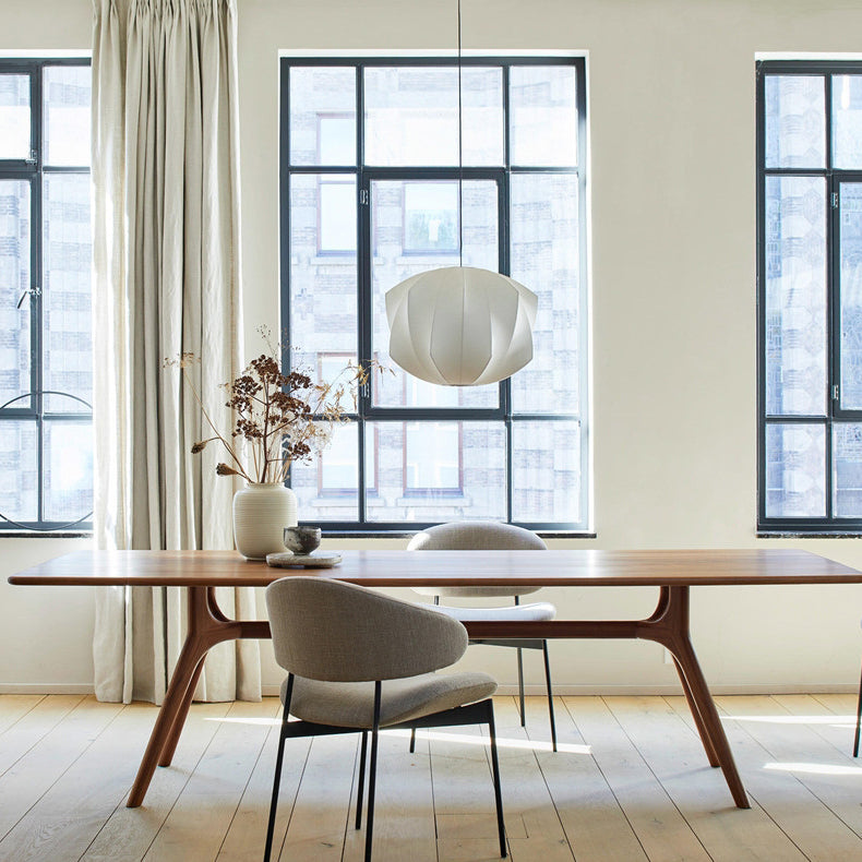 Industrial Solid Wood Dining Table Rectangle Kitchen Table with 4 Legs