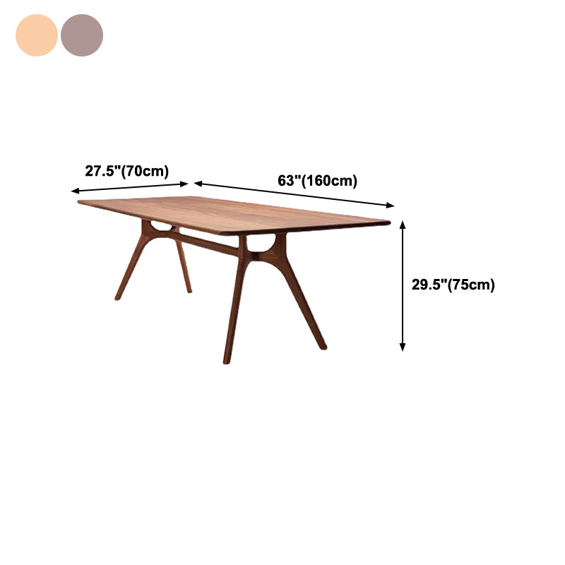 Industrial Solid Wood Dining Table Rectangle Kitchen Table with 4 Legs