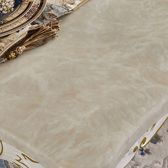 Vitoria White Marble Dining Table Rectangle Dining Table for Kitchen