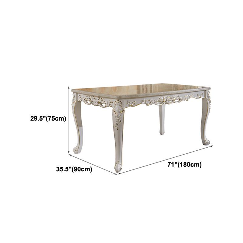 Vitoria White Marble Dining Table Rectangle Dining Table for Kitchen