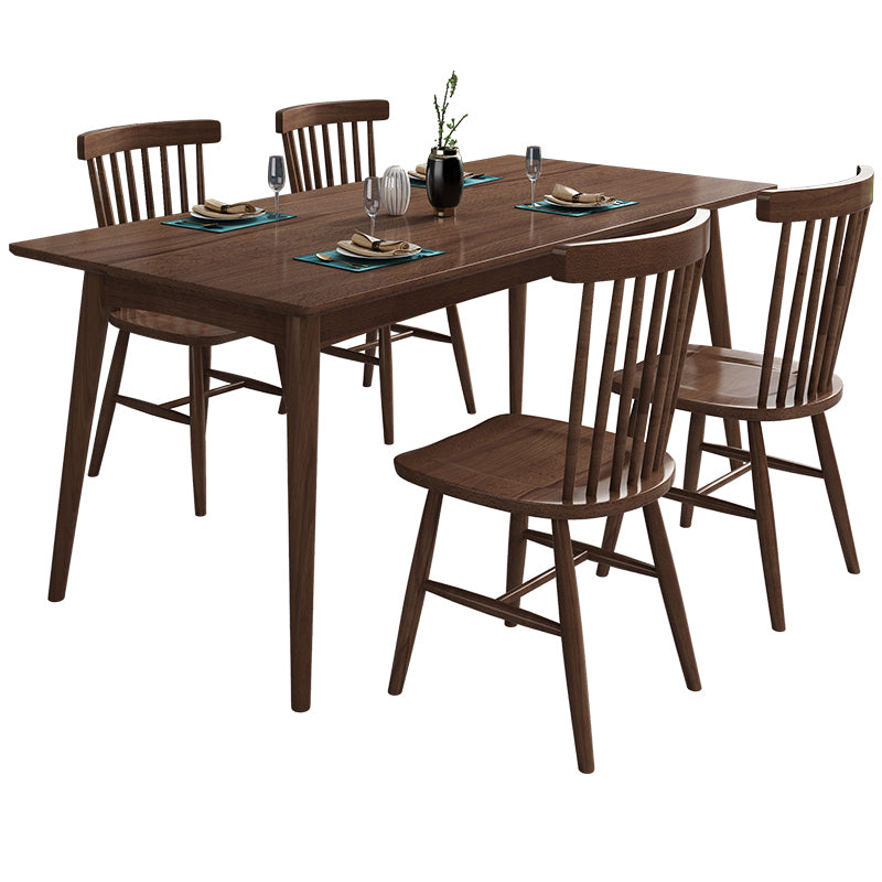 Industrial Kitchen Solid Wood Dining Table Rectangle Dining Table with 4 Legs