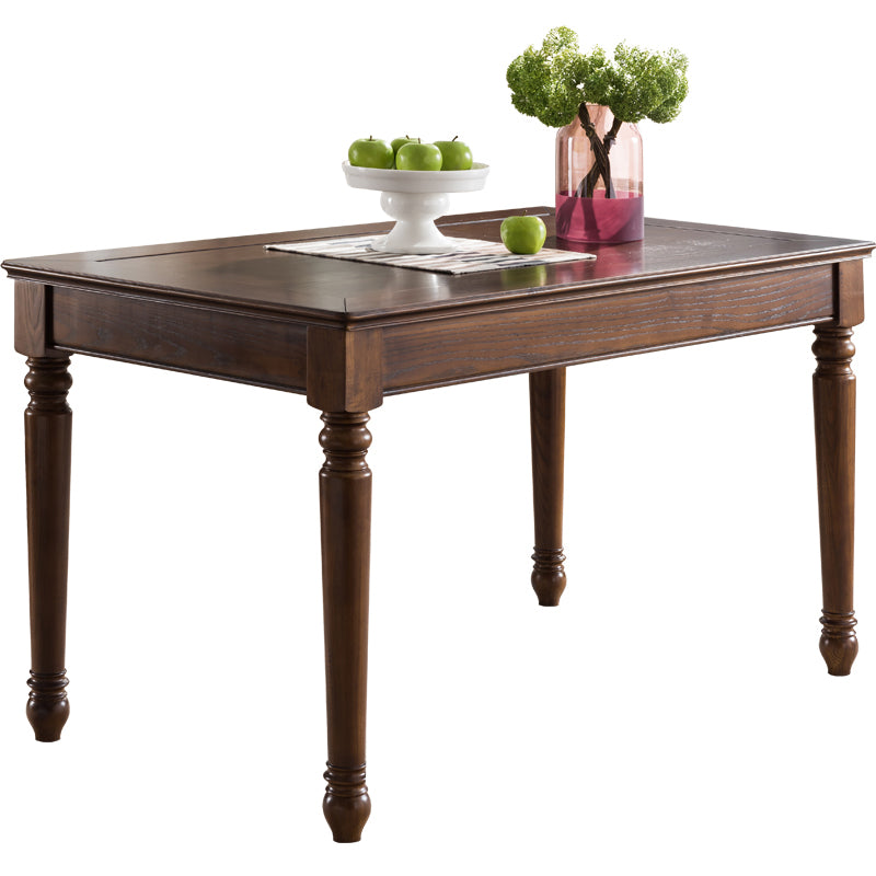 Mesa de comedor medieval de madera de fresno para restaurante, mesa rectangular con 4 patas