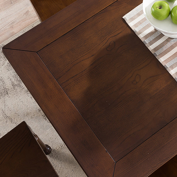 Mesa de comedor medieval de madera de fresno para restaurante, mesa rectangular con 4 patas