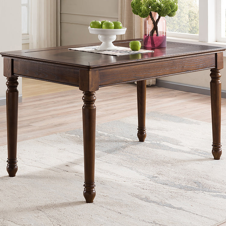 Mesa de comedor medieval de madera de fresno para restaurante, mesa rectangular con 4 patas