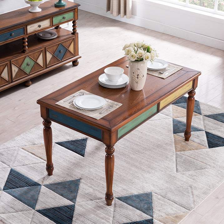 Rubberwood massief hout 4-voet eettafel Midcentury stijl eettafel, 55 "x 31,5" x 30 "