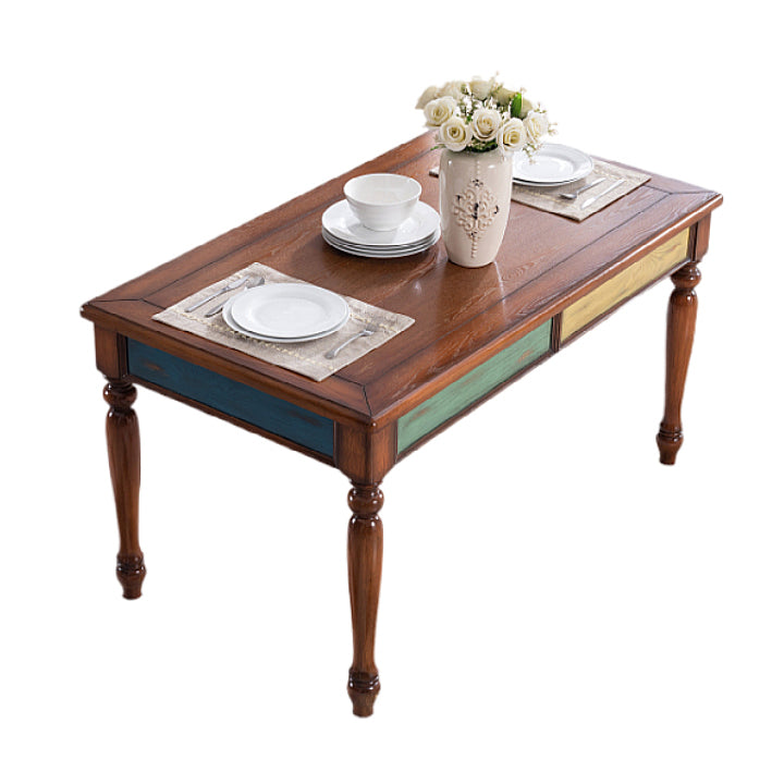 Rubberwood massief hout 4-voet eettafel Midcentury stijl eettafel, 55 "x 31,5" x 30 "