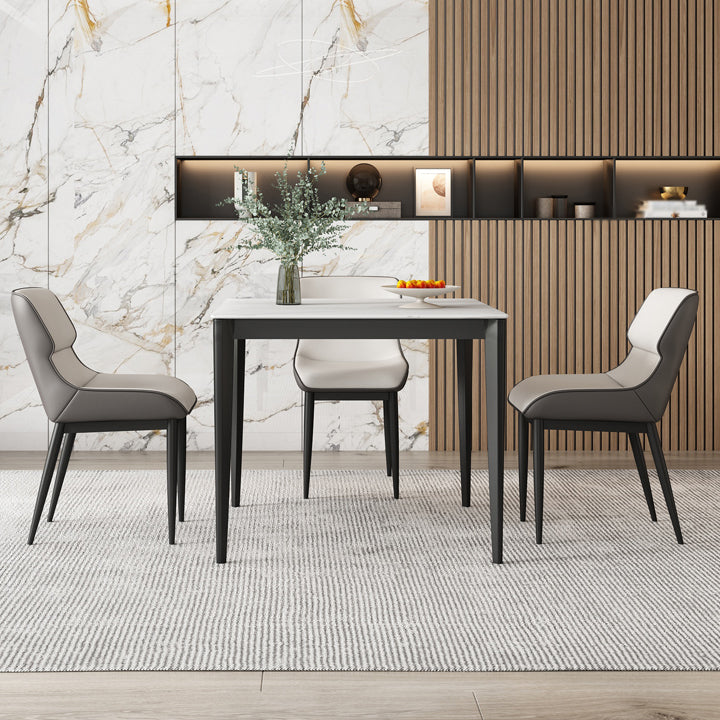 Square 4 Legs Table Industrial Style Stone Dinette Table for Dining Room