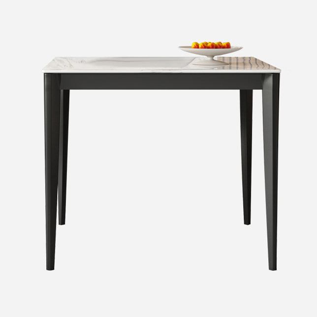 Square 4 Legs Table Industrial Style Stone Dinette Table for Dining Room