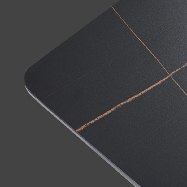 Industriële stijl gesinterde stenen tafel metaalachtige dubbele voetstuk Basis rechthoektafel