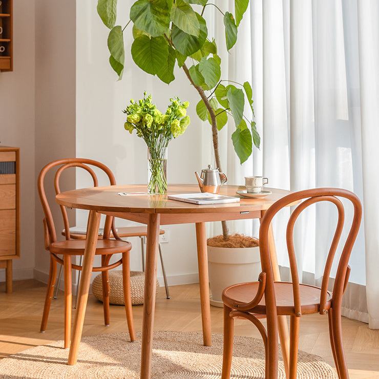 Modern Solid Wood Dining Table Round Standard Dining Table for Kitchen