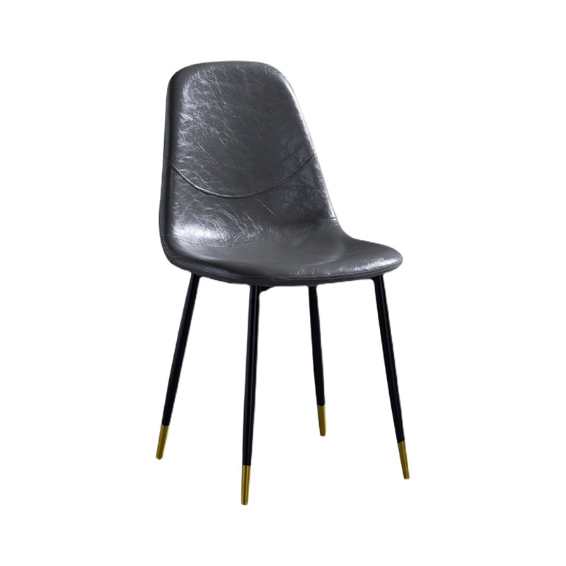 Nordic Style Dining Chairs Armless Side Chairs for Kitchen with Metal Legs