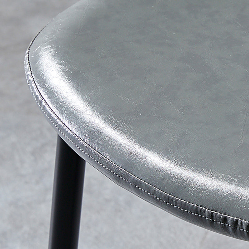 Nordic Style Dining Chairs Armless Side Chairs for Kitchen with Metal Legs