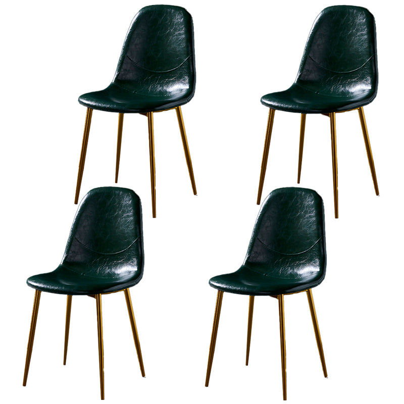 Nordic Style Dining Chairs Armless Side Chairs for Kitchen with Metal Legs