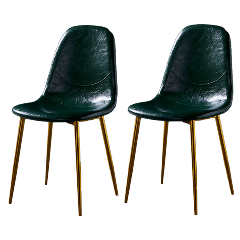 Nordic Style Dining Chairs Armless Side Chairs for Kitchen with Metal Legs