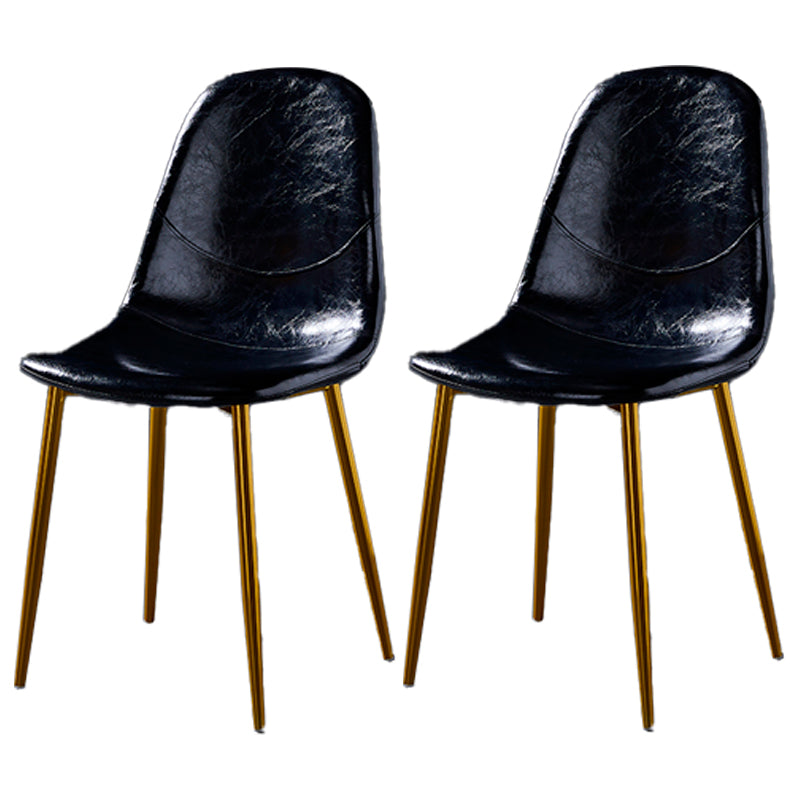 Nordic Style Dining Chairs Armless Side Chairs for Kitchen with Metal Legs