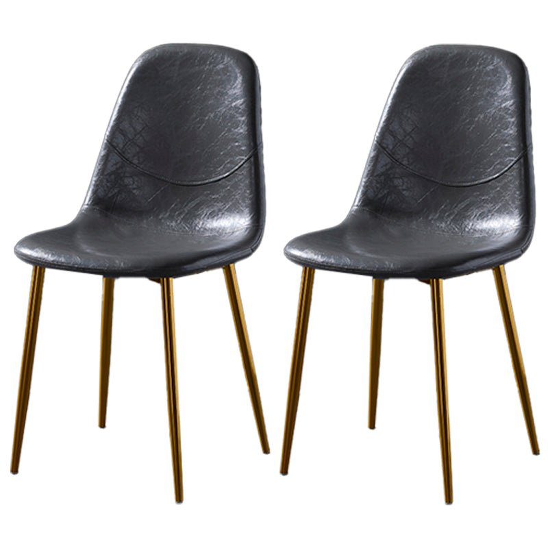 Nordic Style Dining Chairs Armless Side Chairs for Kitchen with Metal Legs