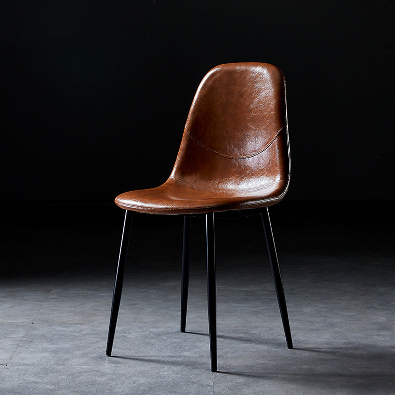 Nordic Style Dining Chairs Armless Side Chairs for Kitchen with Metal Legs