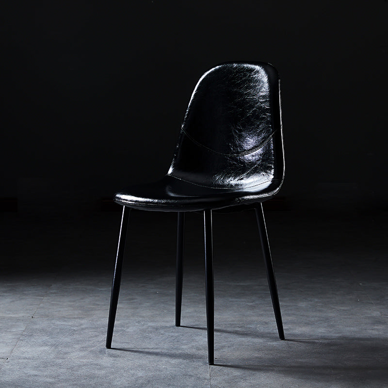 Chaises de salle à manger de style nordique, chaises latérales sans accoudoirs pour cuisine avec pieds en métal