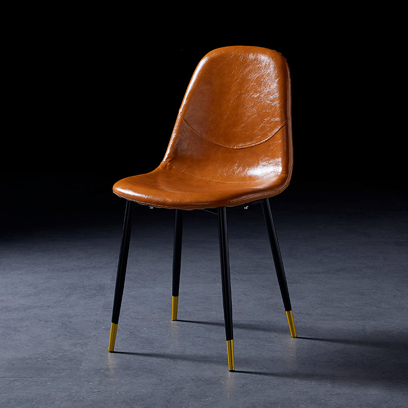 Nordic Style Dining Chairs Armless Side Chairs for Kitchen with Metal Legs
