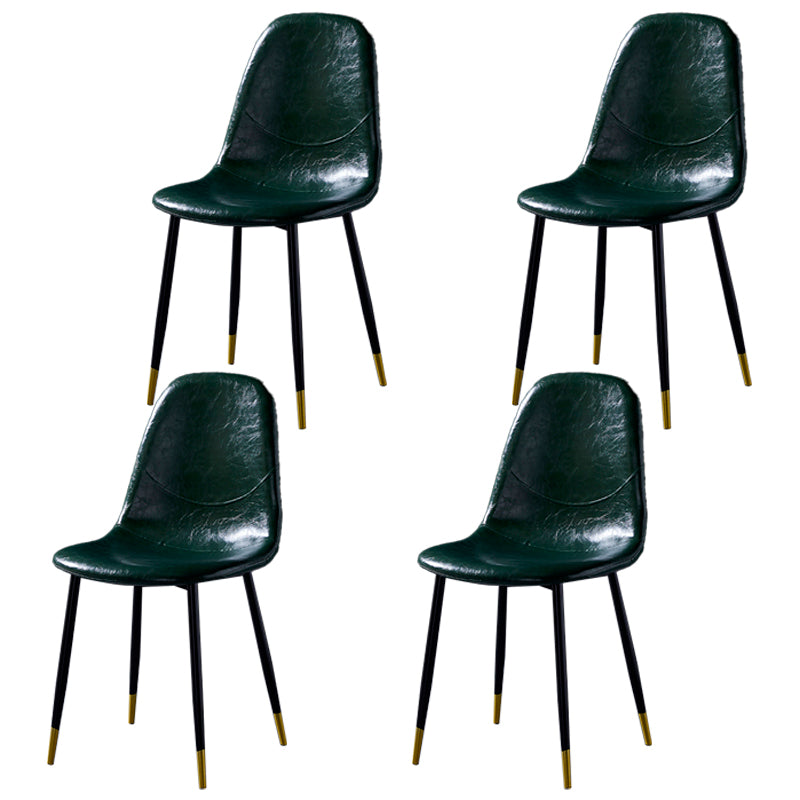 Nordic Style Dining Chairs Armless Side Chairs for Kitchen with Metal Legs
