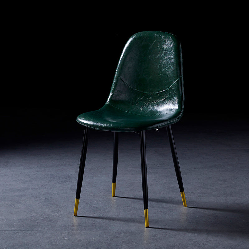 Nordic Style Dining Chairs Armless Side Chairs for Kitchen with Metal Legs