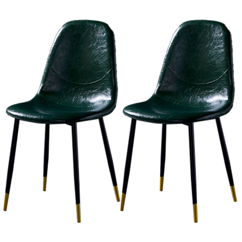 Nordic Style Dining Chairs Armless Side Chairs for Kitchen with Metal Legs