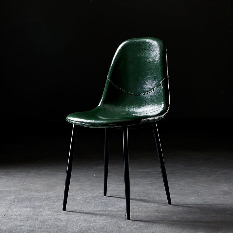 Chaises de salle à manger de style nordique, chaises latérales sans accoudoirs pour cuisine avec pieds en métal