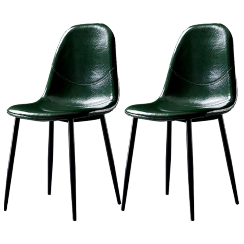 Nordic Style Dining Chairs Armless Side Chairs for Kitchen with Metal Legs
