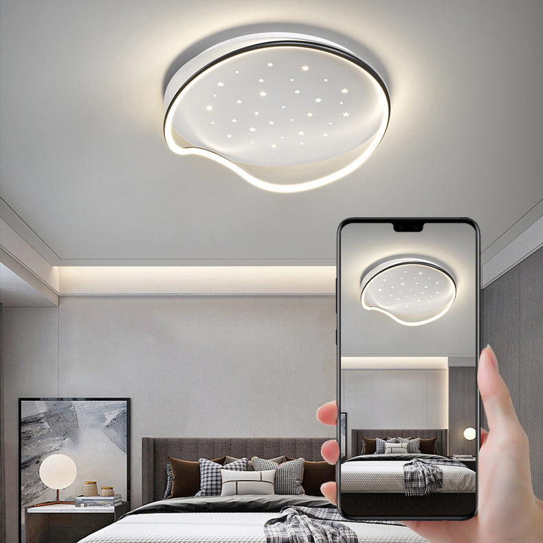 Geometry Shape LED Ceiling Lamp Modern Aluminum 2 Lights Flush Mount for Living Room