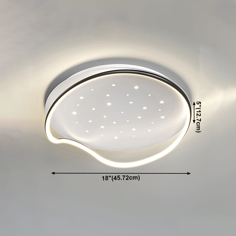 Geometry Shape LED Ceiling Lamp Modern Aluminum 2 Lights Flush Mount for Living Room