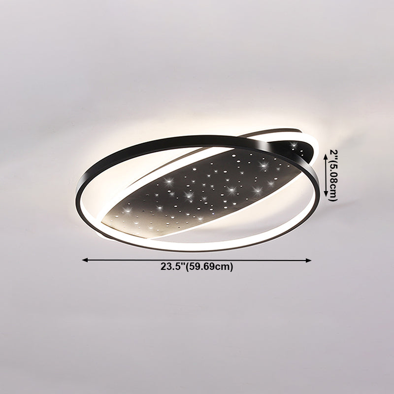 Modern Geometry Shape Ceiling Lamp Iron 2 Lights Flush Mount for Living Room Bedroom