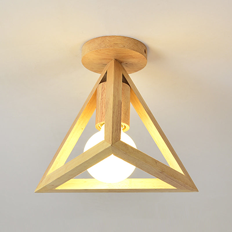 Accesorio de techo interior de madera de montaje empotrado geométrico creativo moderno en color de registro