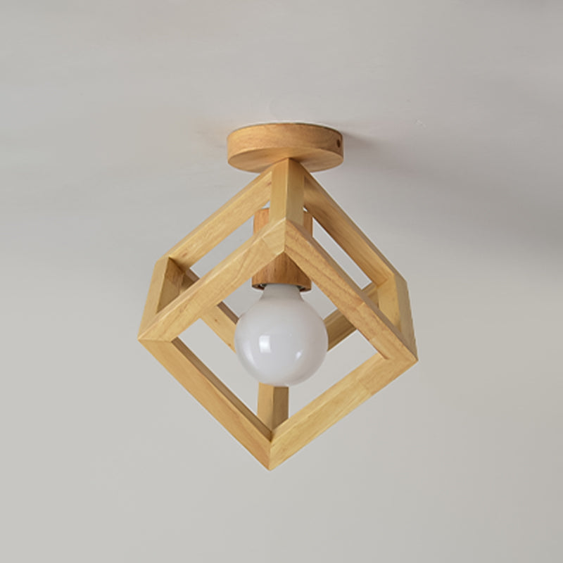Accesorio de techo interior de madera de montaje empotrado geométrico creativo moderno en color de registro