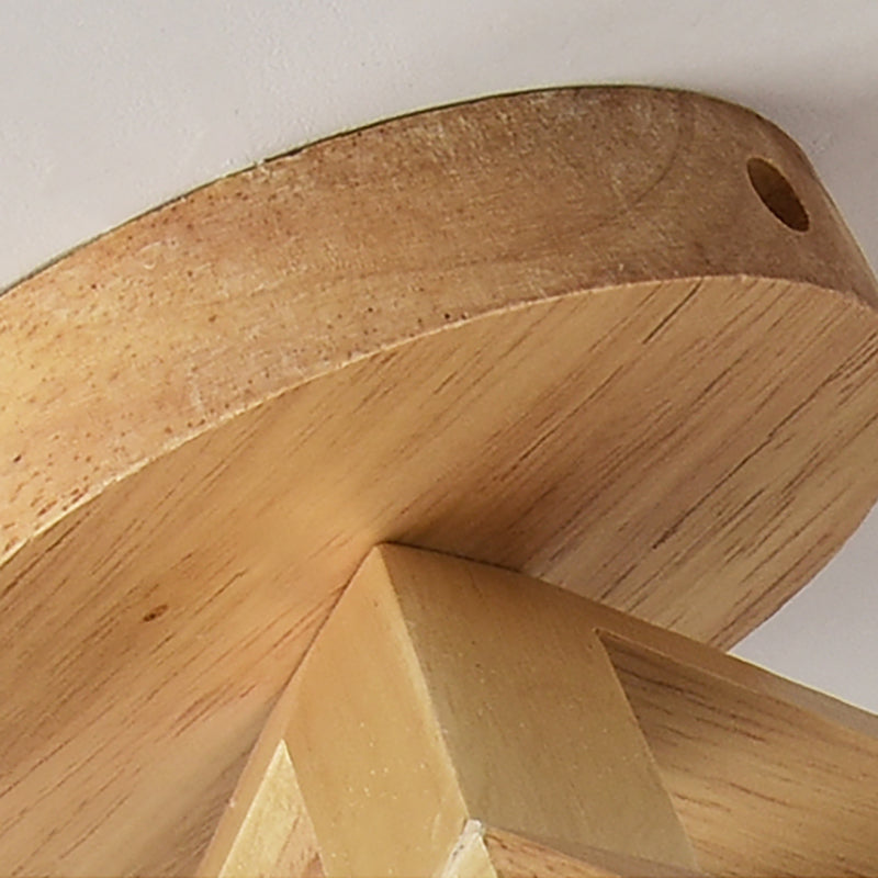 Plafonnier intérieur en bois à montage encastré géométrique moderne et créatif, couleur bûche