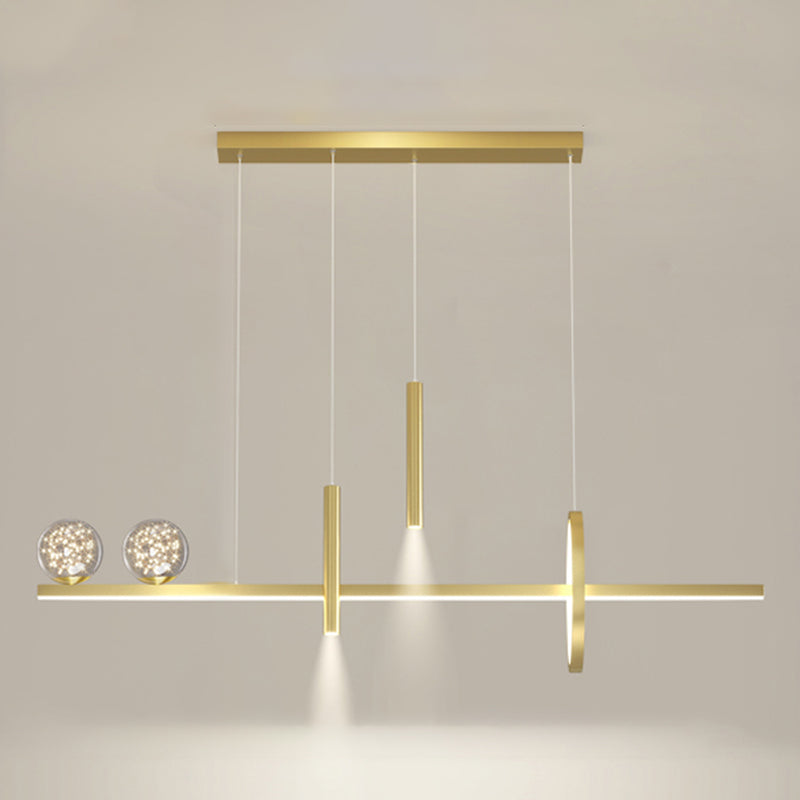 Luz de colgante geométrico de iluminación contemporánea de metal iluminación de la isla de cocina