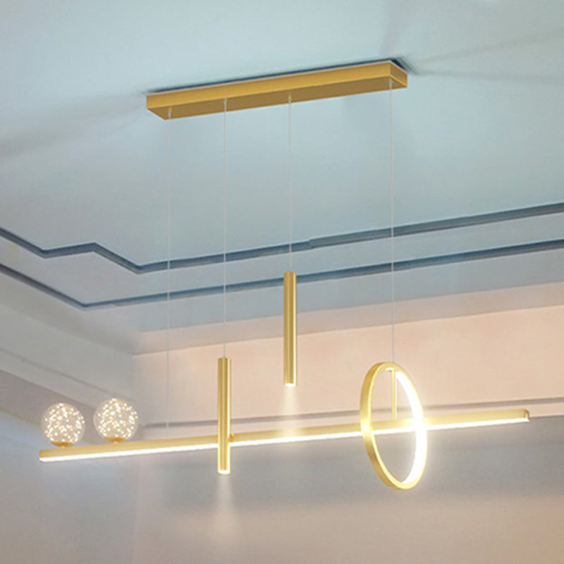 Luz de colgante geométrico de iluminación contemporánea de metal iluminación de la isla de cocina