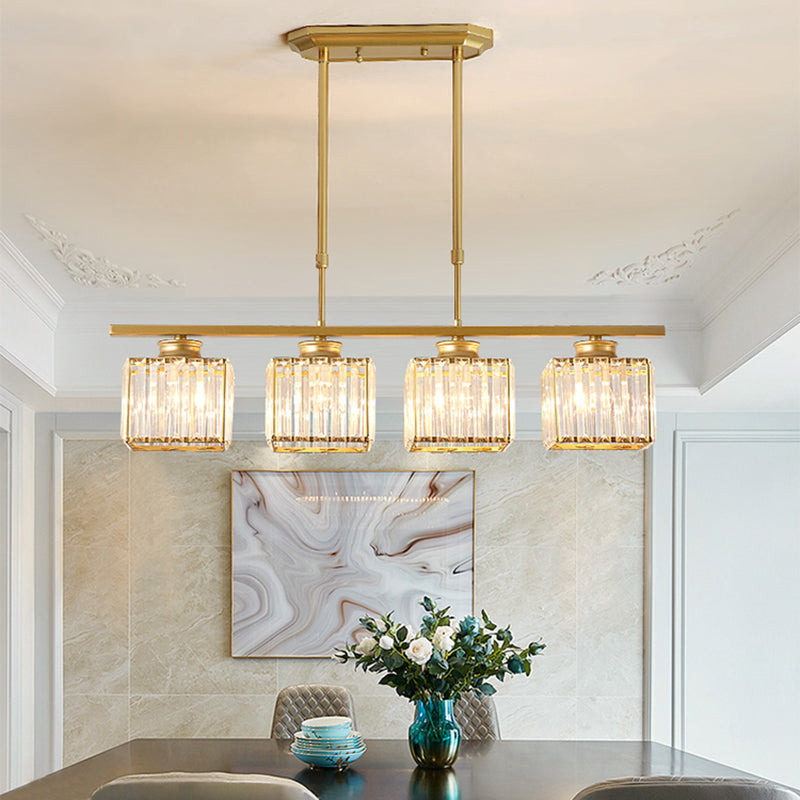 Éclairage de l'île géométrique Modernisme Crystal Chandelier Lightture pour salle à manger