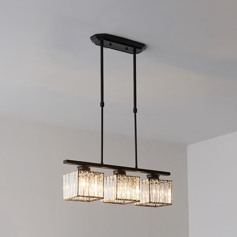 Éclairage de l'île géométrique Modernisme Crystal Chandelier Lightture pour salle à manger