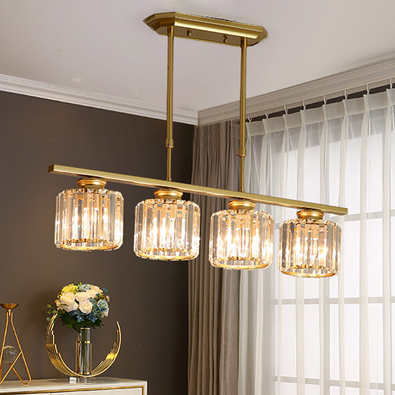 Éclairage de l'île géométrique Modernisme Crystal Chandelier Lightture pour salle à manger