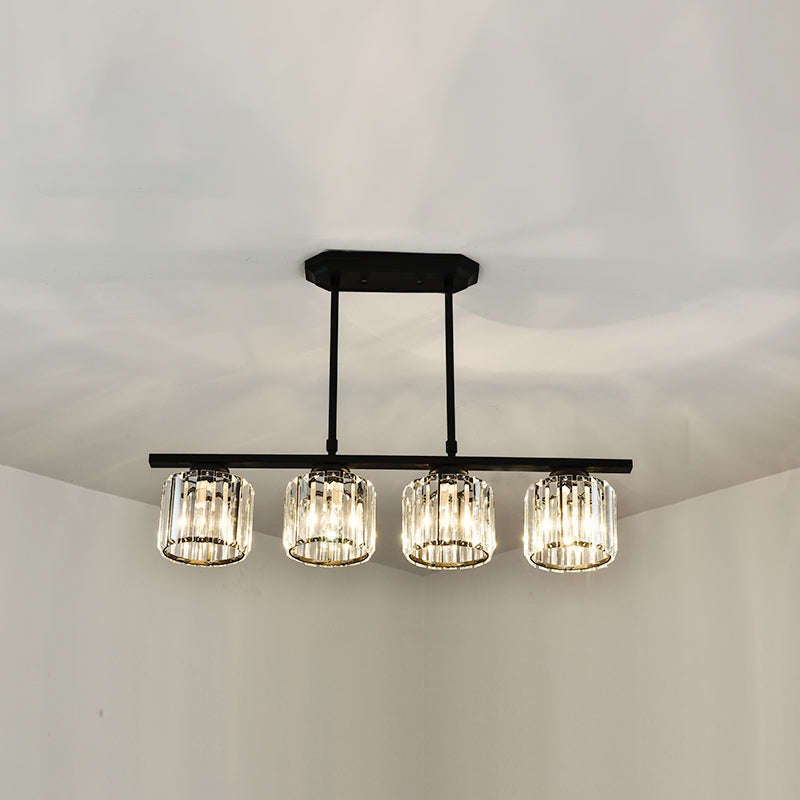 Éclairage de l'île géométrique Modernisme Crystal Chandelier Lightture pour salle à manger