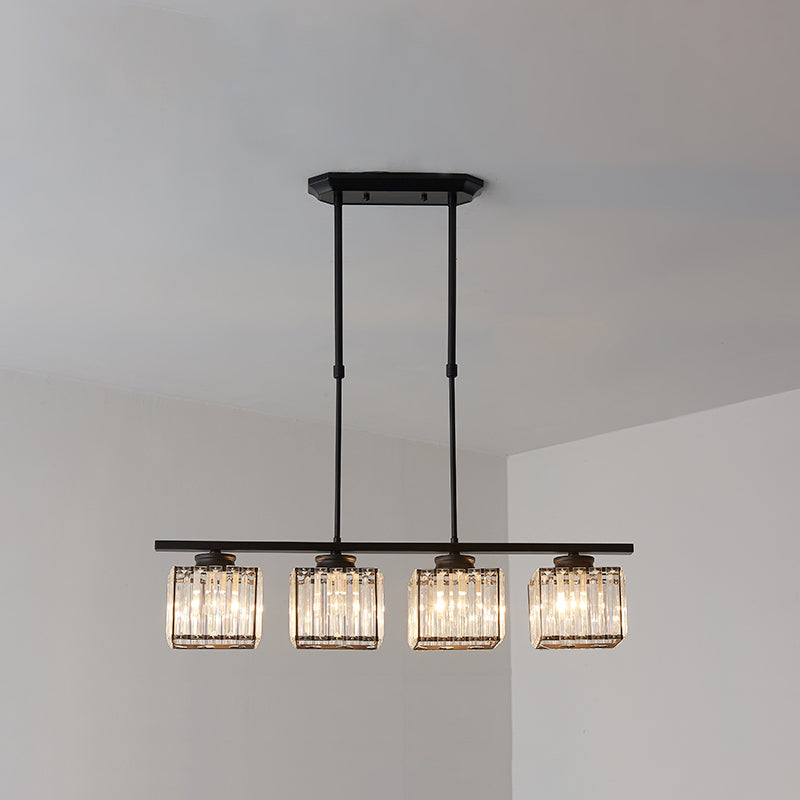 Éclairage de l'île géométrique Modernisme Crystal Chandelier Lightture pour salle à manger