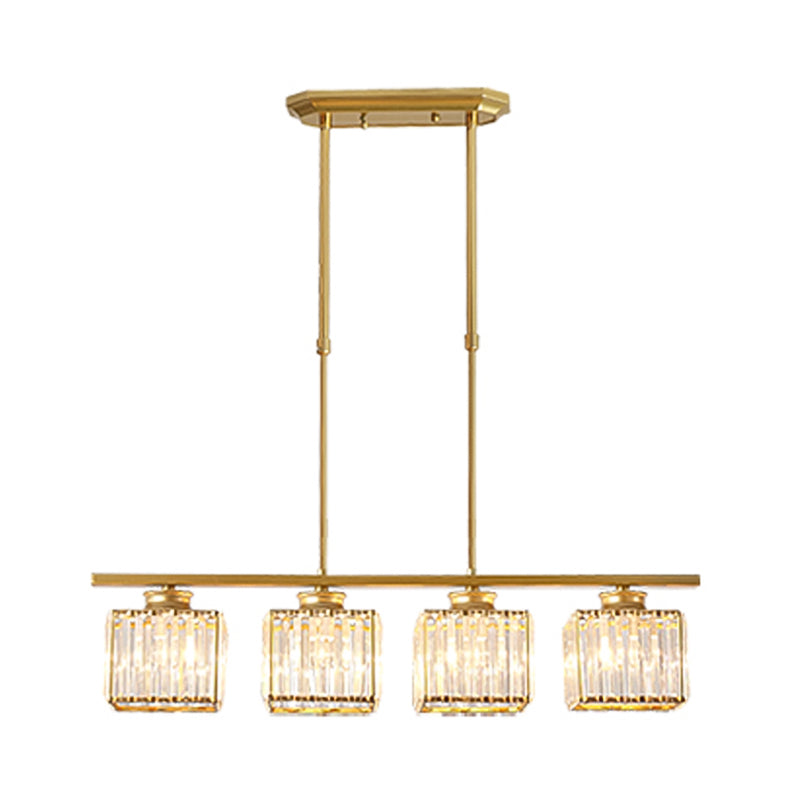 Éclairage de l'île géométrique Modernisme Crystal Chandelier Lightture pour salle à manger