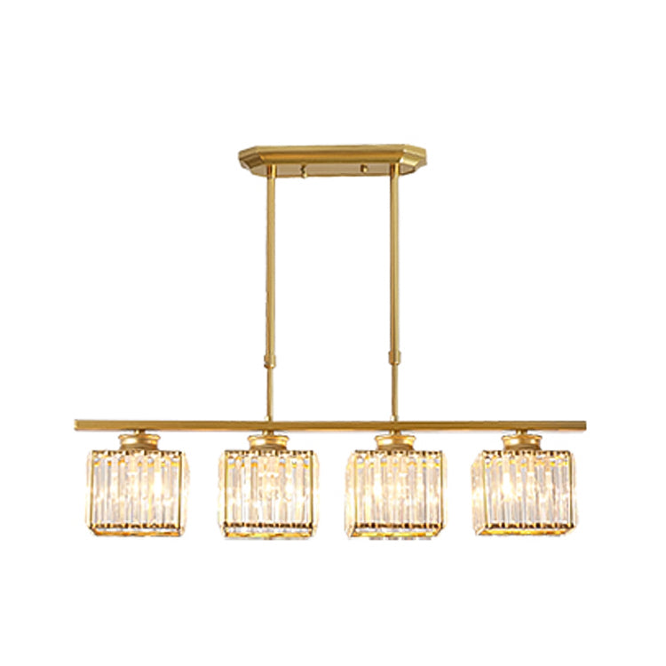 Éclairage de l'île géométrique Modernisme Crystal Chandelier Lightture pour salle à manger