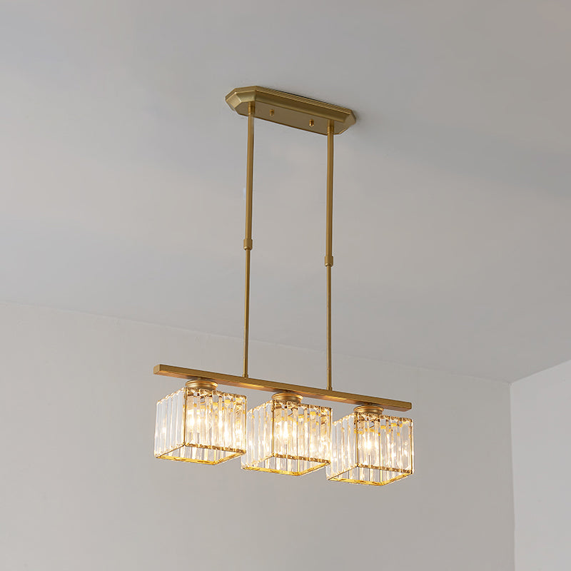 Éclairage de l'île géométrique Modernisme Crystal Chandelier Lightture pour salle à manger