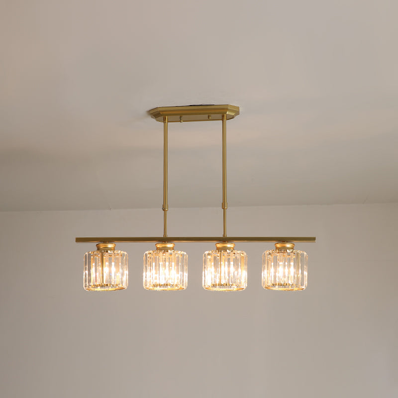 Éclairage de l'île géométrique Modernisme Crystal Chandelier Lightture pour salle à manger