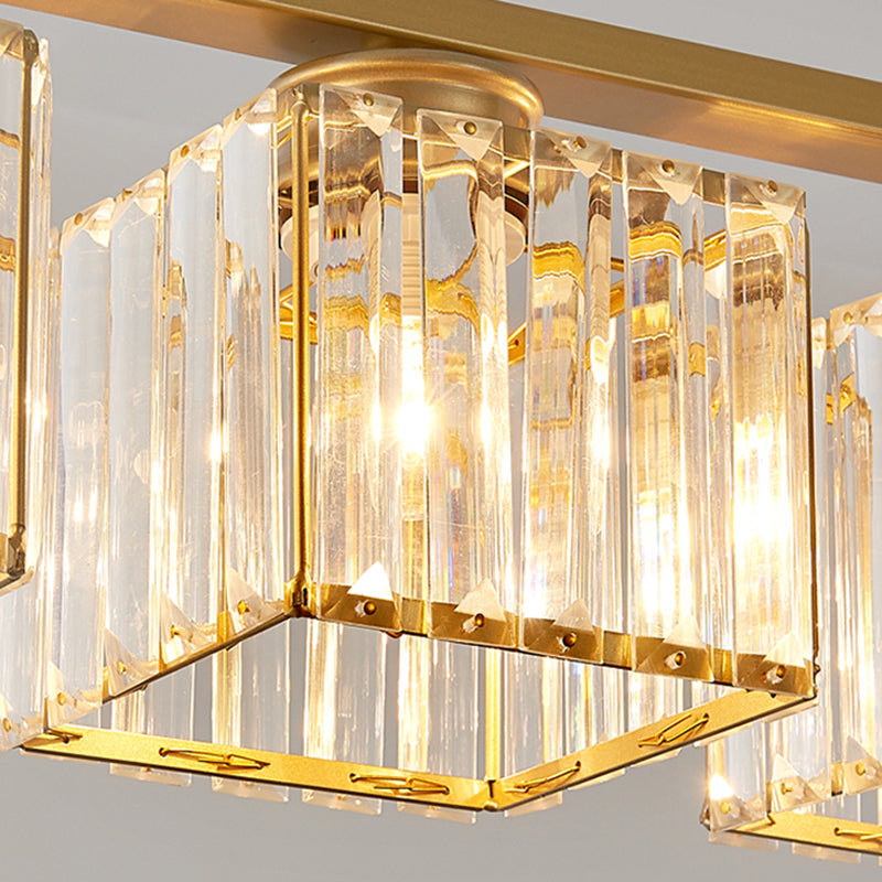 Éclairage de l'île géométrique Modernisme Crystal Chandelier Lightture pour salle à manger